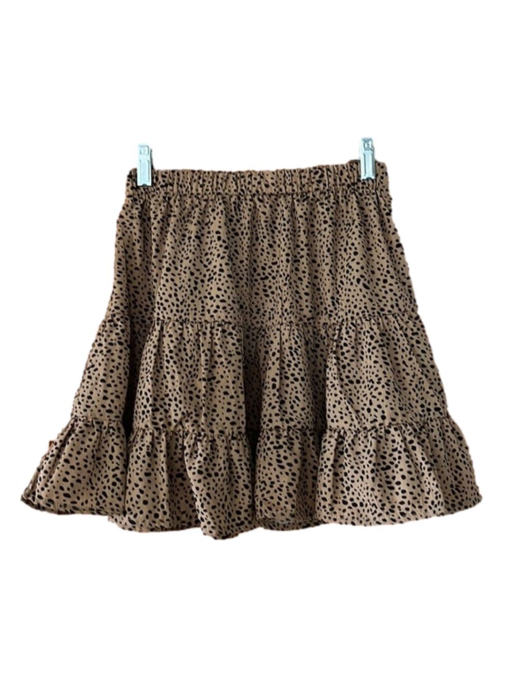Shein Brown Black Ruffle Tiered Skirt Size Extra Small